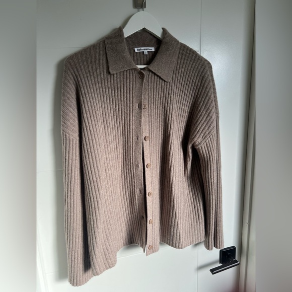 Reformation Fantino Cashmere Cardigan Collar Sweater - Picture 2 of 4
